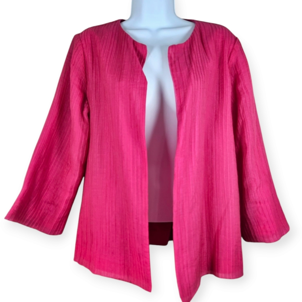 NWOT Chicos pink open front cardigan jacket Womens Medium